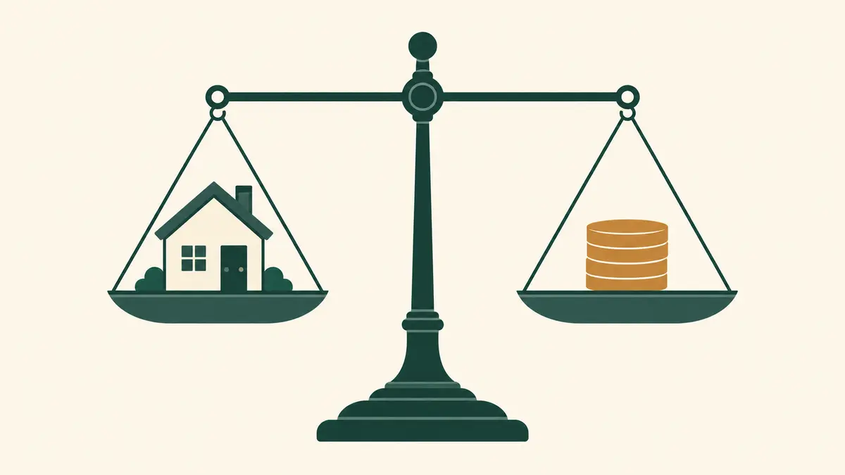 Flat editorial illustration for “HOA Board Fiduciary Duty Basics Without the Legal Jargon” — Household & HOA Community Desk