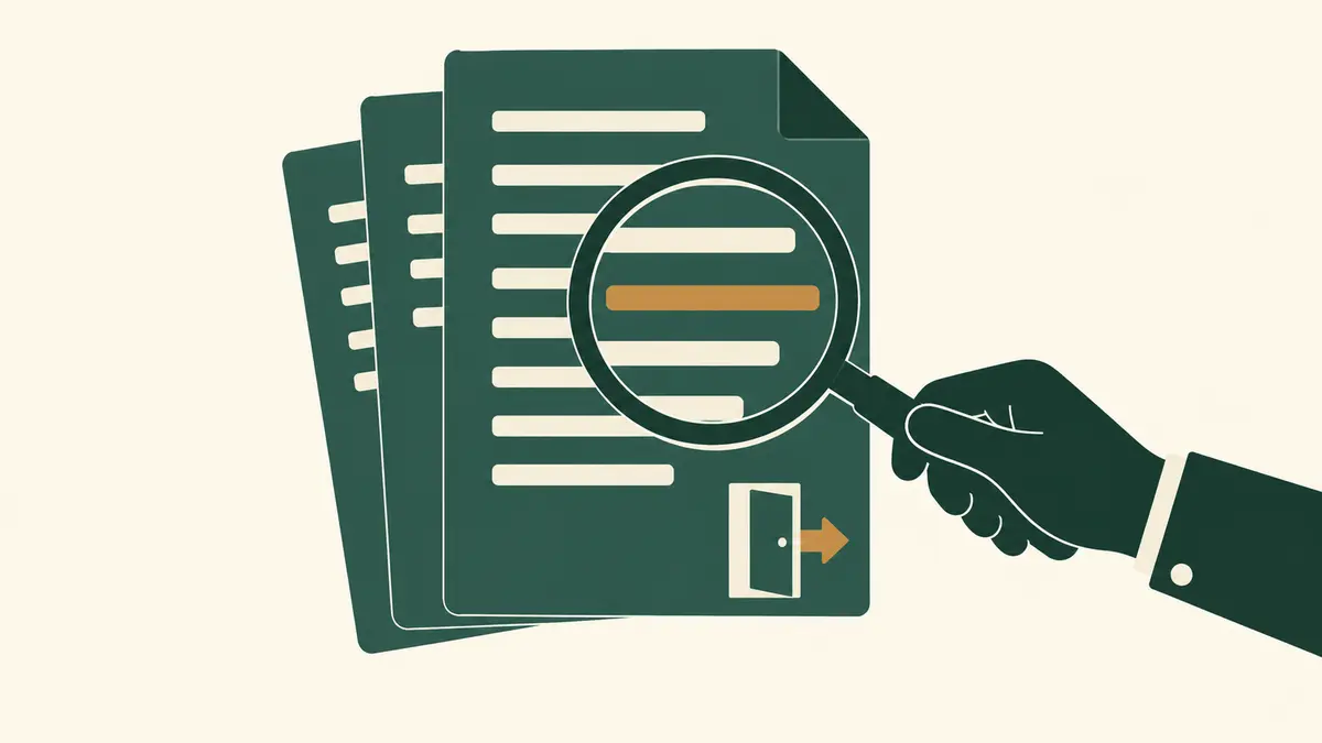 Flat editorial illustration for “HOA Management Contract Review: Fees, Scope, Exit Terms, and Controls” — Household & HOA Community Desk
